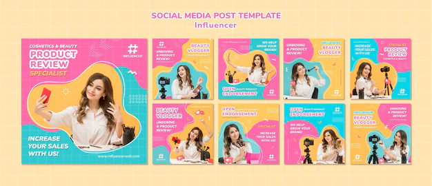 Free PSD | Influencer social media post collection