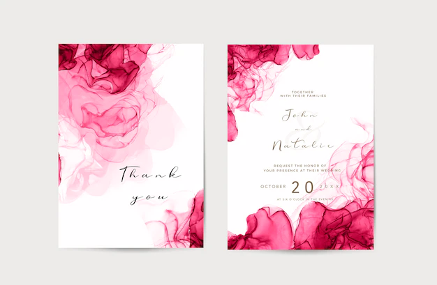 Free PSD | Ink alcohol wedding save the date