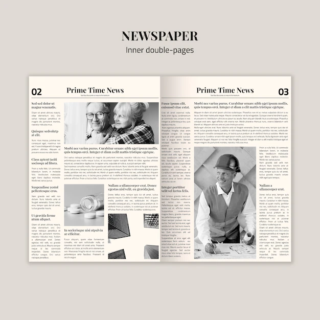 Free PSD | Inner double-pages newspaper mock-up