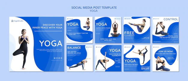 Free PSD | Instagram post collection for yoga fitness