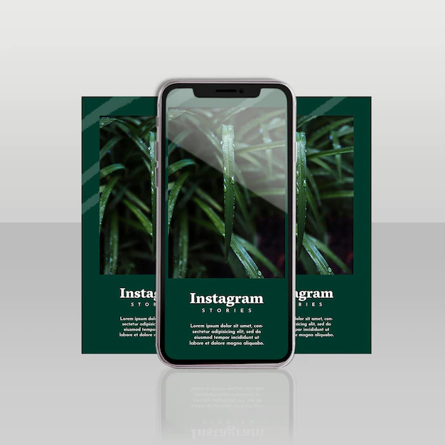 Free PSD | Instagram post template with smartphone and floral concept