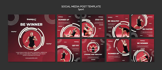 Free PSD | Instagram posts collection for fitness