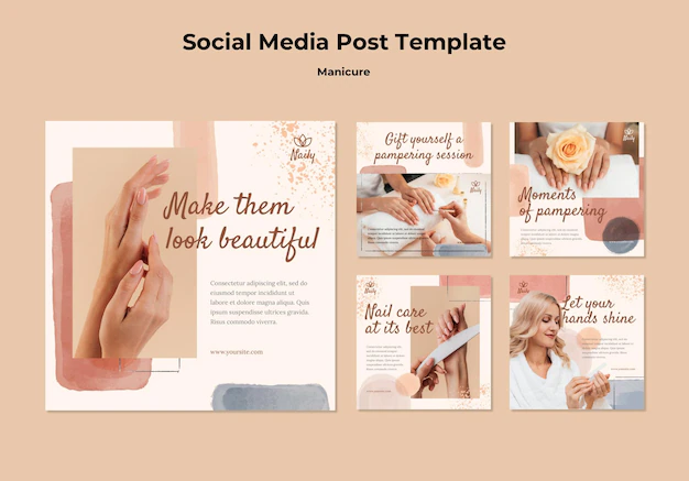 Free PSD | Instagram posts collection for nail salon