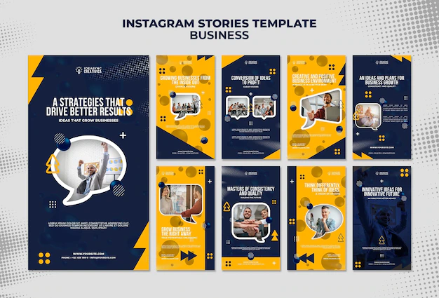 Free PSD | Instagram stories collection for business