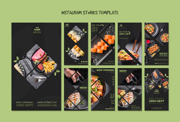 Free PSD | Instagram stories template for japanese restaurant