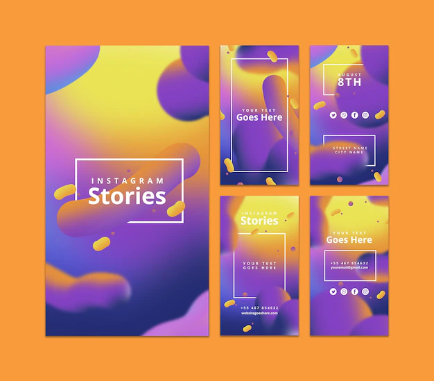 Free PSD | Instagram stories template with fluid background