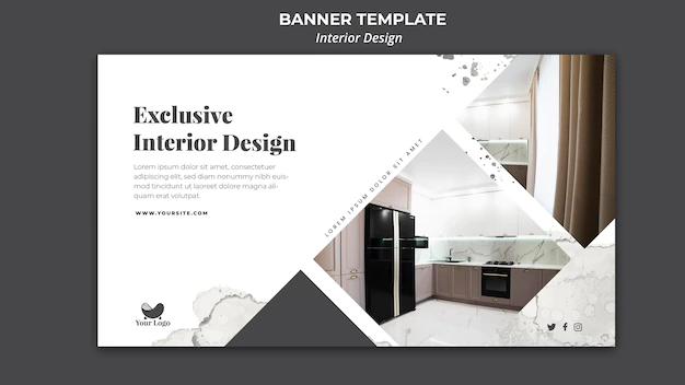 Free PSD | Interior design ad banner template