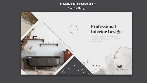 Free PSD | Interior design ad template banner