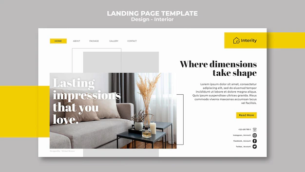 Free PSD | Interior design landing page