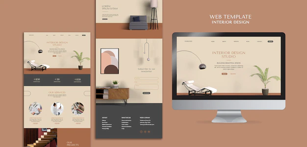 Free PSD | Interior design web template