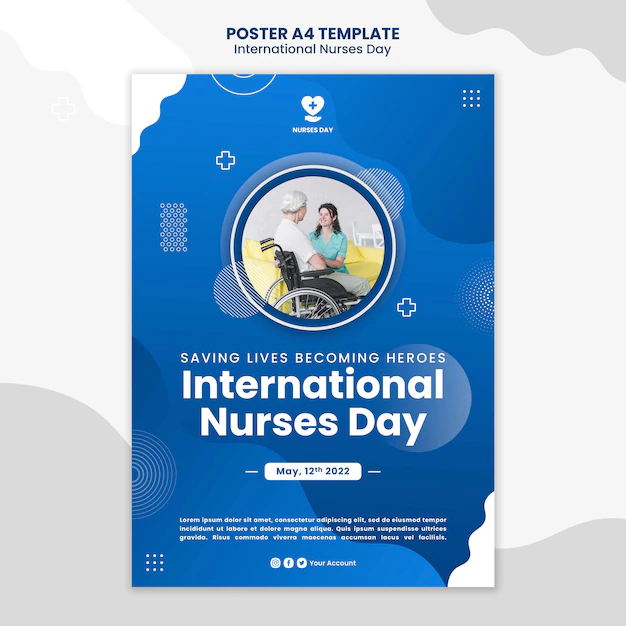 Free PSD | International nurses day poster template