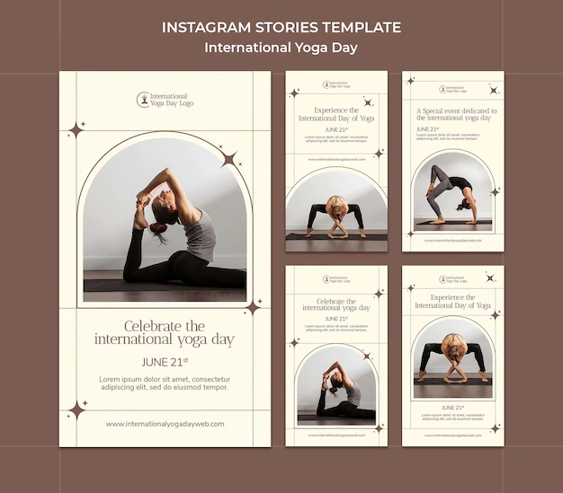 Free PSD | International yoga day instagram stories template design