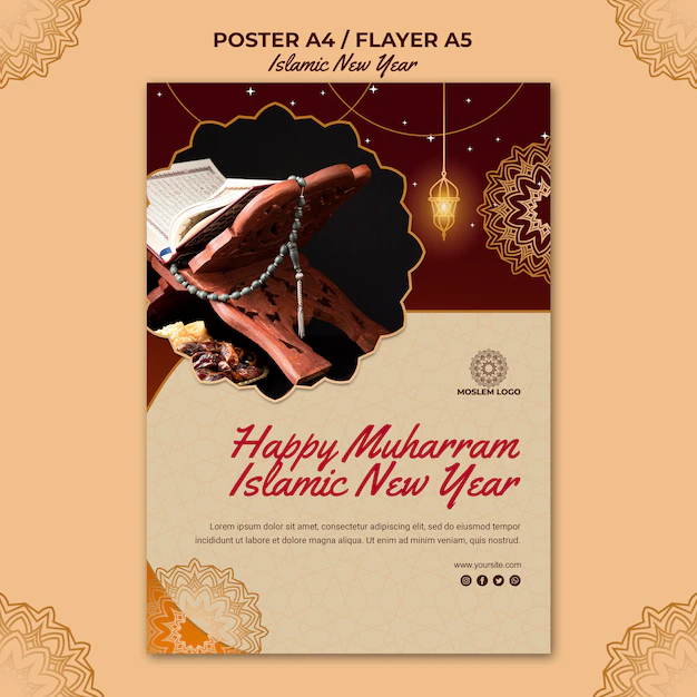 Free PSD | Islamic new year template flyer