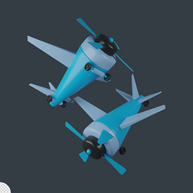 Free PSD | Isolated 3d airplane icon