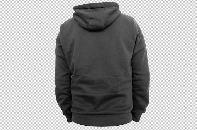 Free PSD | Isolated back black hoodie