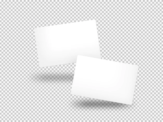 Free PSD | Isolated business cards transparent surface