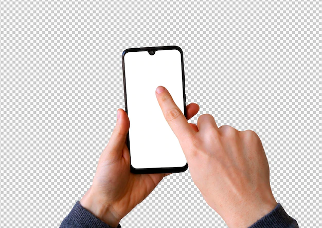 Free PSD | Isolated smartphone with finger
