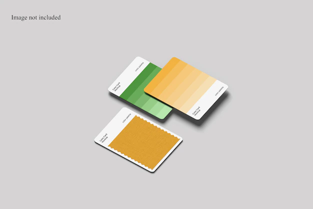 Free PSD | Isometric color card mockup for showcasing your color references