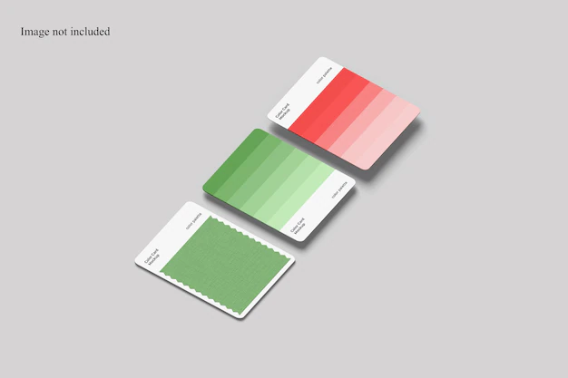 Free PSD | Isometric color card mockup