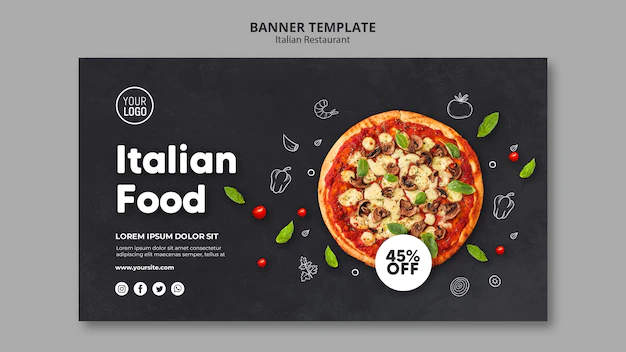 Free PSD | Italian restaurant banner template