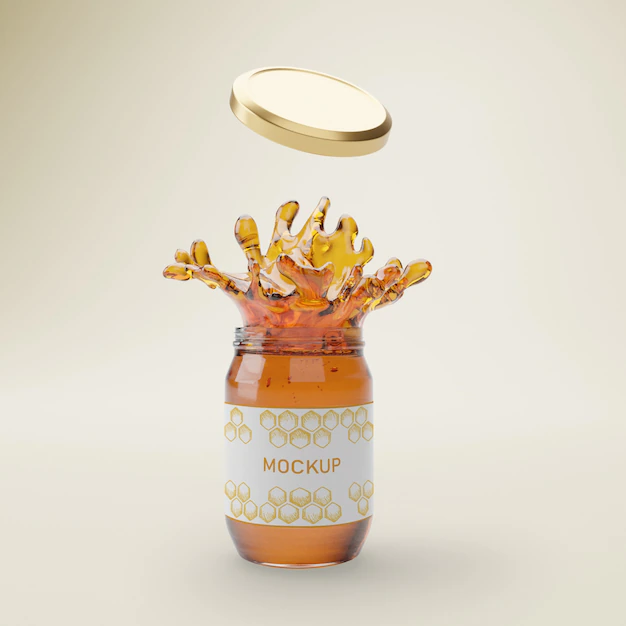Free PSD | Jar with organic honey
