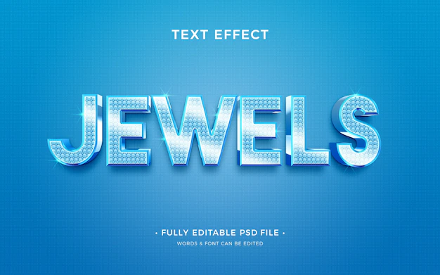 Free PSD | Jewels text effect
