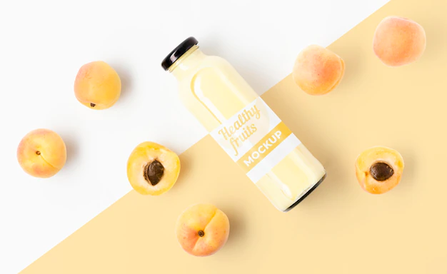 Free PSD | Juice smoothie with peaches