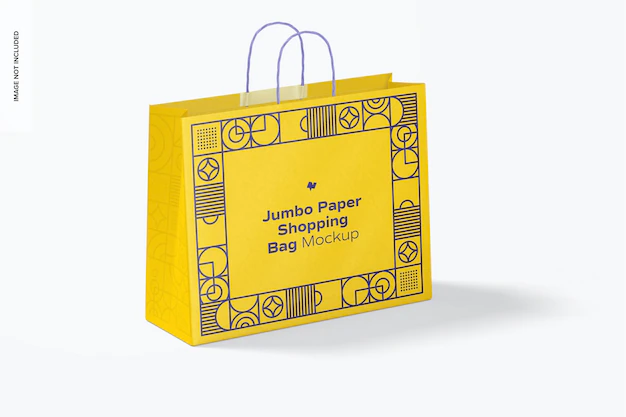 Free PSD | Jumbo paper shopping bag mockup