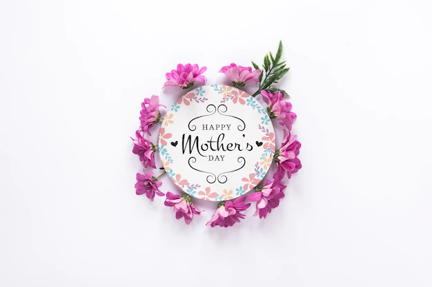 Free PSD | Label mockup with mothers day concept