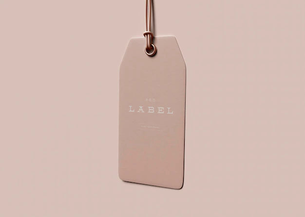 Free PSD | Label tag mockup