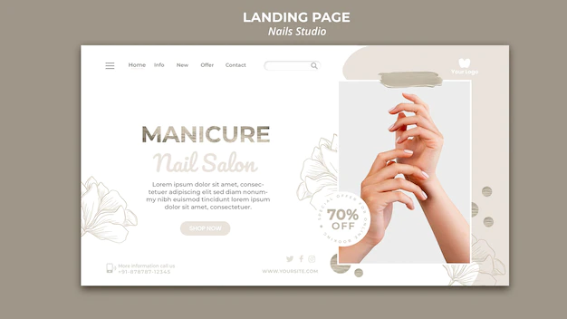 Free PSD | Landing page for nail salon