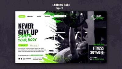 Free PSD | Landing page template for exercise and gym training