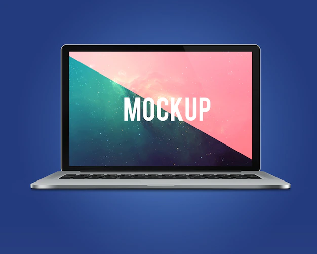 Free PSD | Laptop frontal view mock up