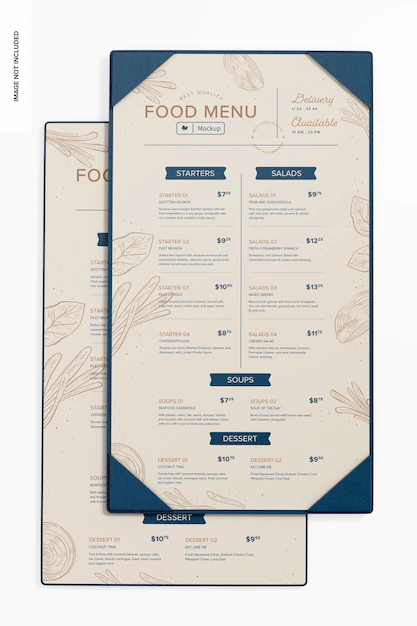 Free PSD | Large menu holder mockup, top view