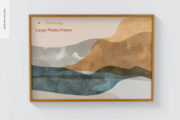 Free PSD | Large photo frame mockup, front view