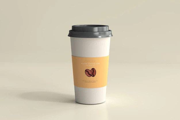 Free PSD | Large size paper coffee cup mockup