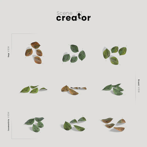 Free PSD | Leaves view of spring scene creator