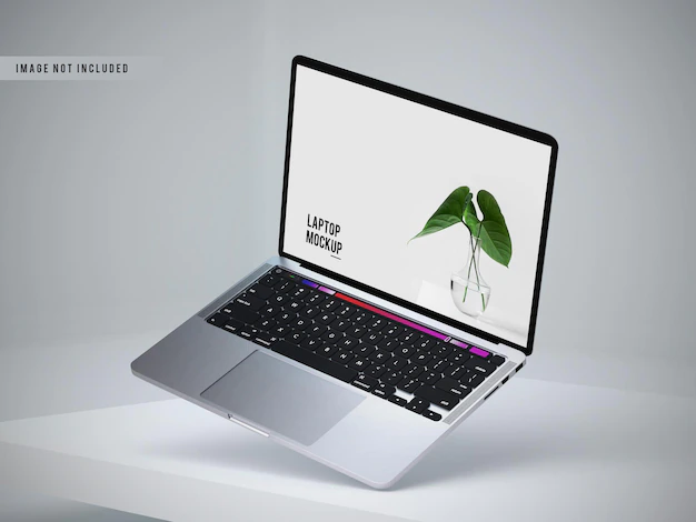 Free PSD | Left view of laptop mockup design