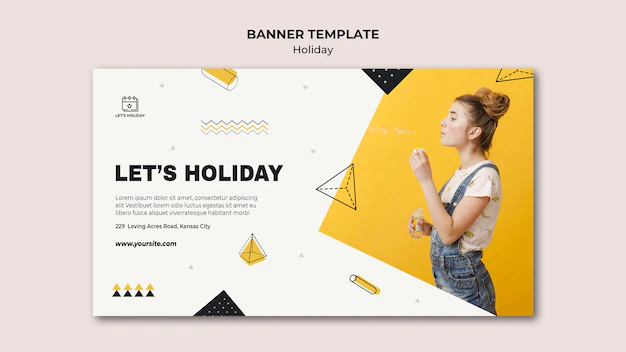 Free PSD | Let's holiday party banner template