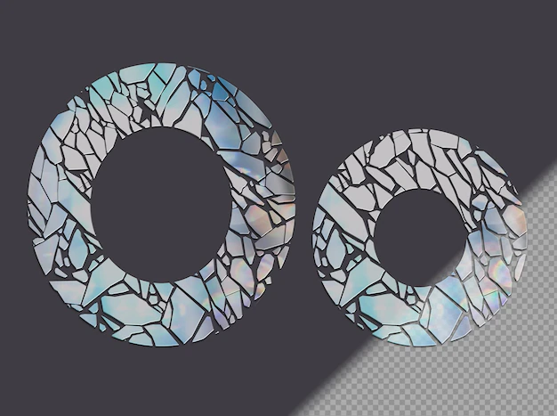 Free PSD | Letter o in upper and lower case made of glass shards
