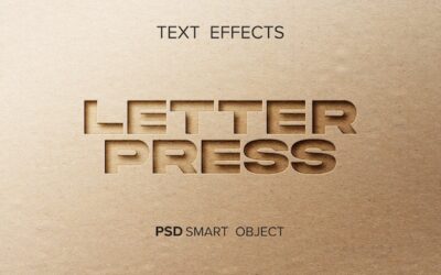 Free PSD | Letter press effect mockup
