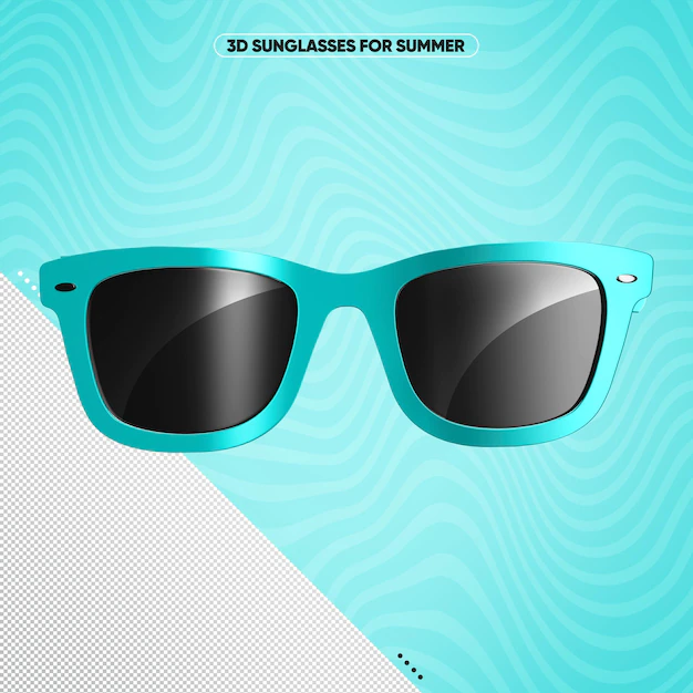 Free PSD | Light blue front sunglasses with black lenses