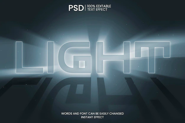 Free PSD | Light text effect