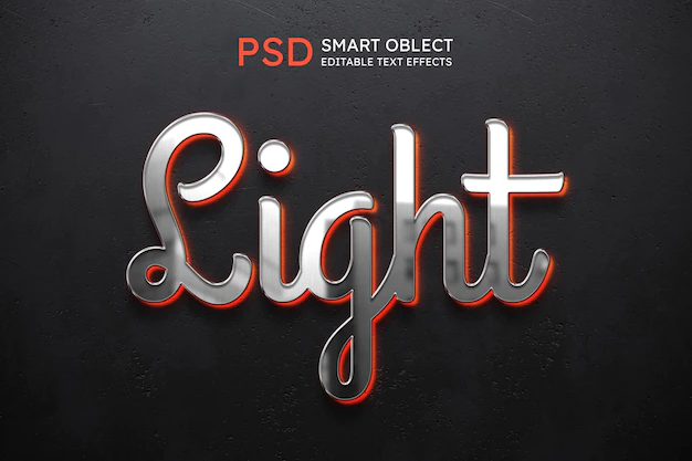 Free PSD | Light text style effect