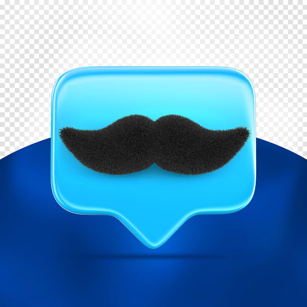 Free PSD | Like mustache 3d render for composition