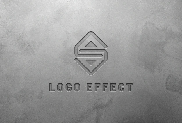 Free PSD | Logo effect design on cement stone