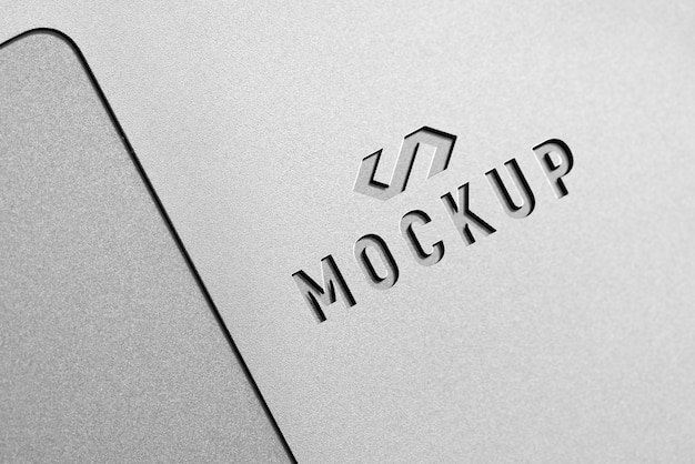 Free PSD | Logo effects metal mockup