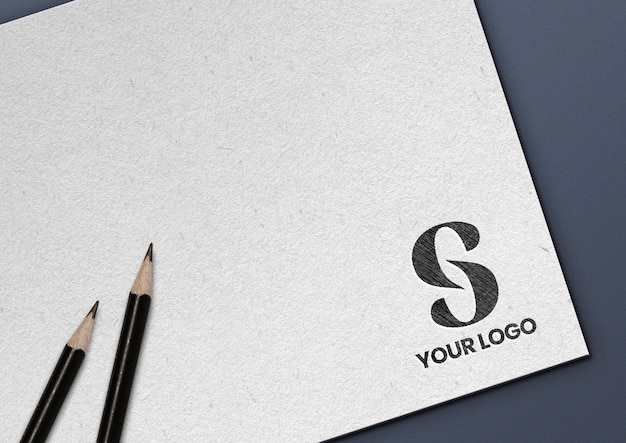 Free PSD | Logo mockup drawn in pencil