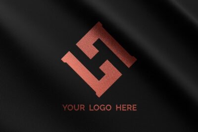 Free PSD | Logo mockup on black fabric