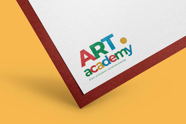 Free PSD | Logo mockup psd paper, realistic colorful design